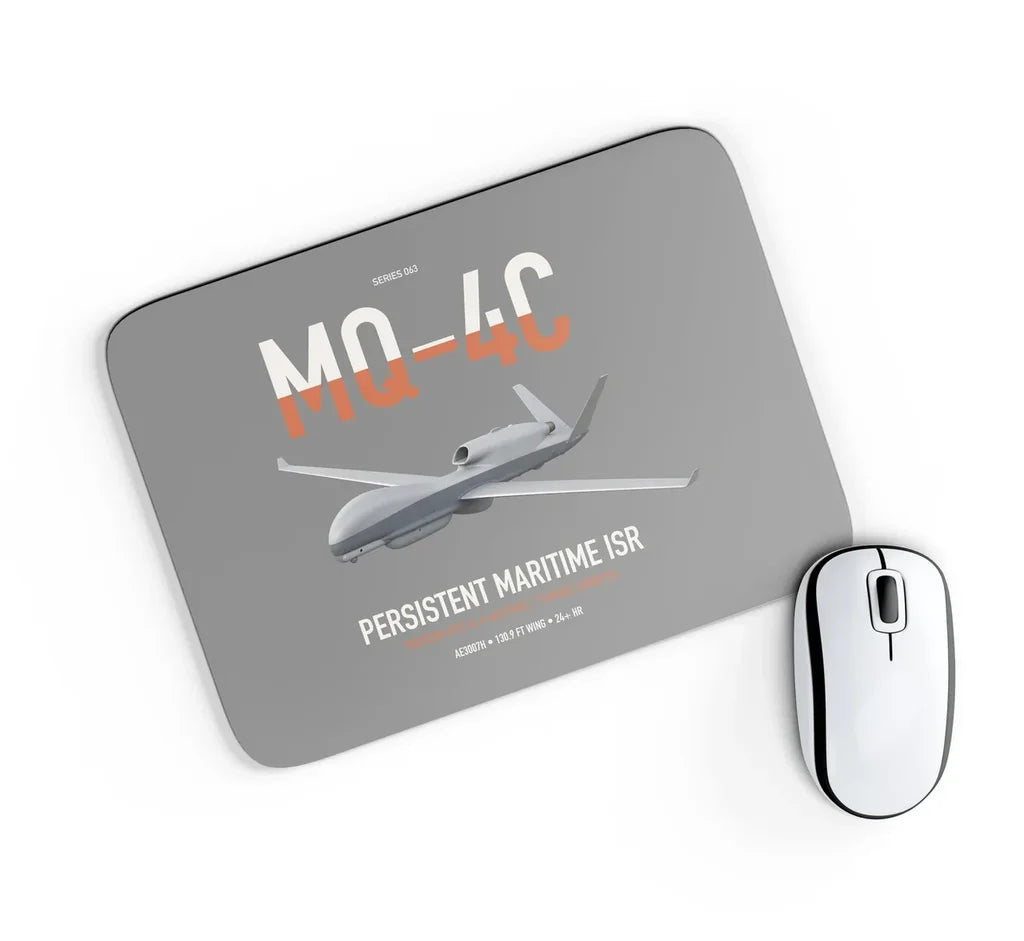 MQ-4C Triton IFC-4 design on gray rectangle mouse pad