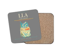 Thumbnail for Luleå Airport (LLA) design on gray 1 piece coaster