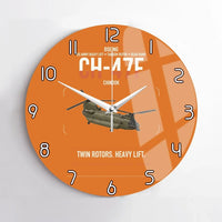 Thumbnail for Boeing CH-47F Chinook design on orange no frame wall clock