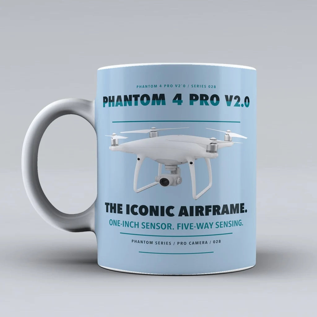 Phantom 4 Pro V2.0 Mug design on light blue dji