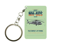Thumbnail for Sikorsky MH-60S Seahawk design on light green designed key chain, double-side print