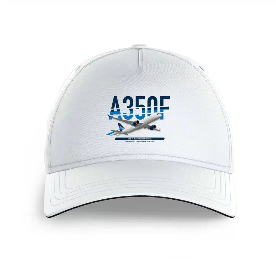 Airbus A350F design on white printed hat