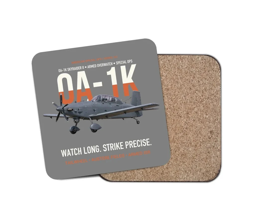OA-1K Skyraider II Armed Overwatch design on gray 1 piece coaster