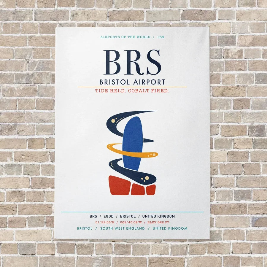 Bristol Airport BRS vertical canvas print - no frame - white background