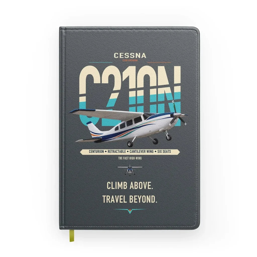 Cessna T210N Centurion design on gray notebook