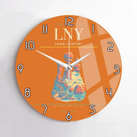 Thumbnail for Lanai Airport (LNY) design on orange no frame wall clock