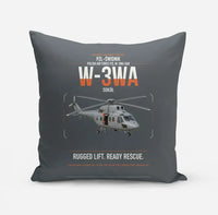 Thumbnail for PZL-Świdnik W-3WA Sokół design on gray pillow