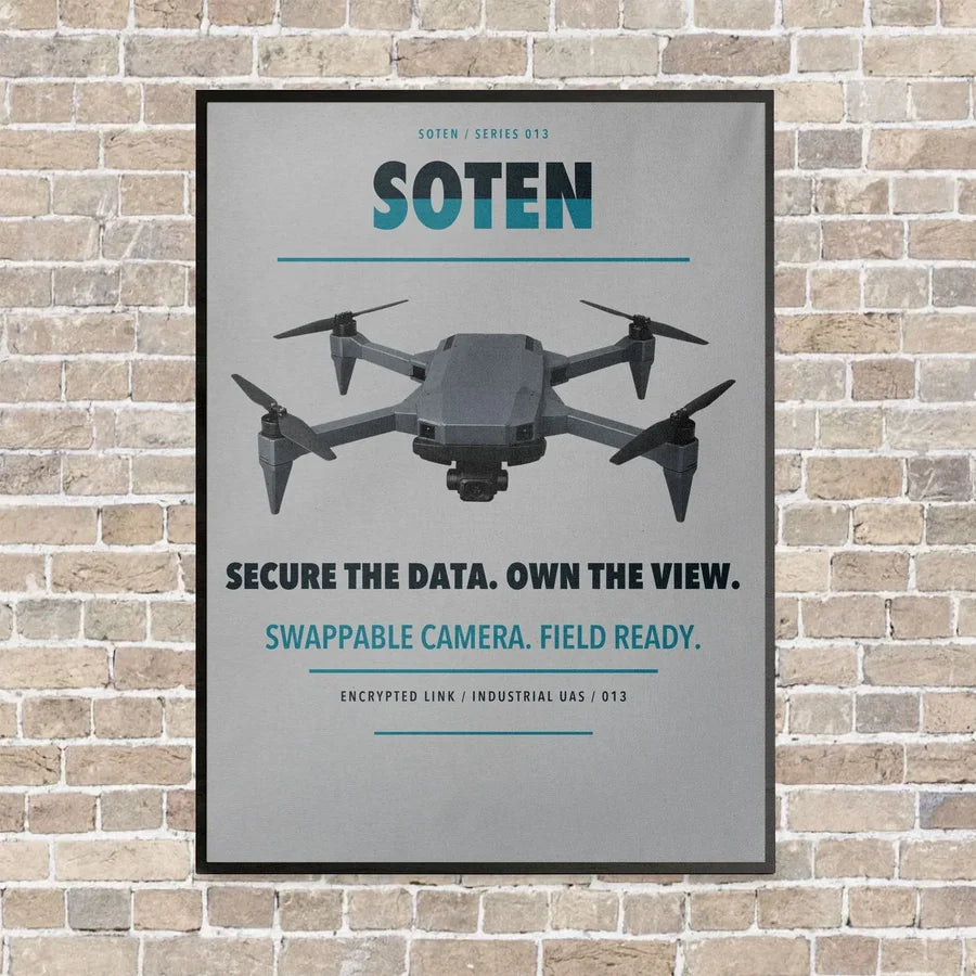 ACSL SOTEN vertical canvas print - framed - light gray background