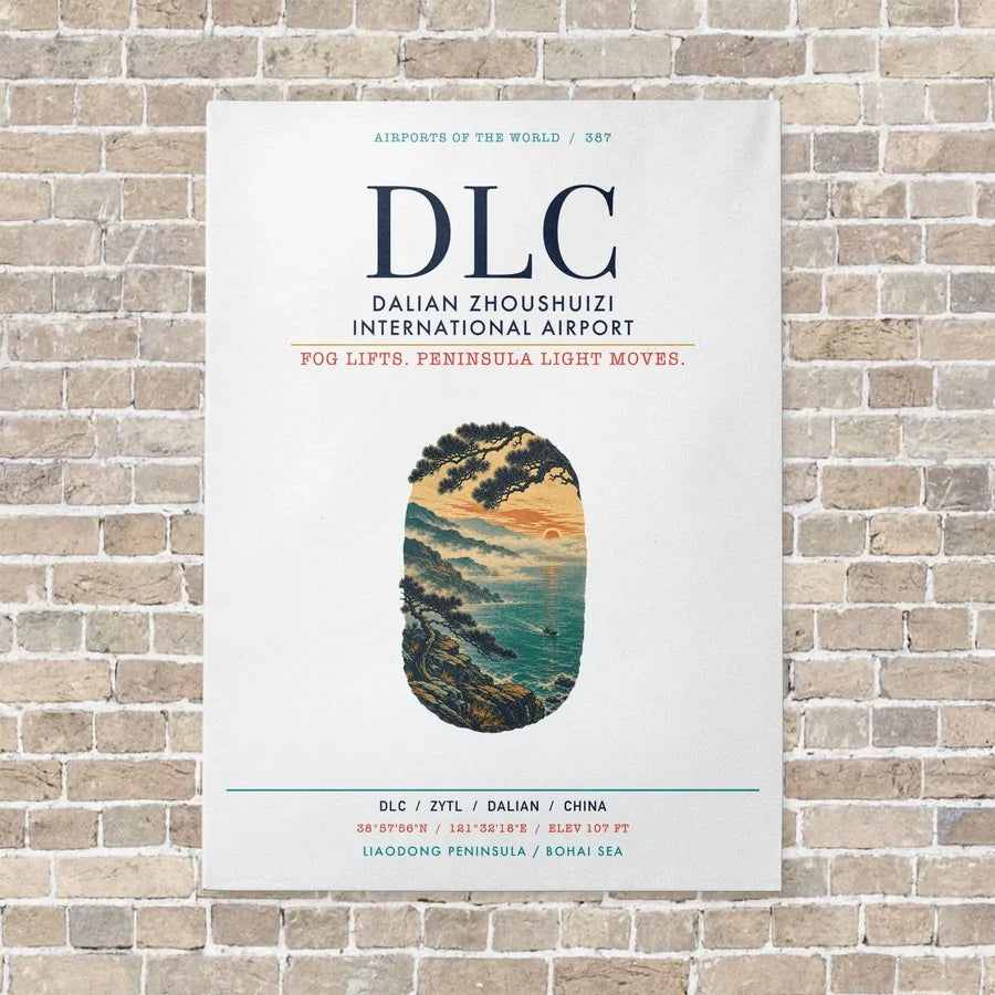 Dalian Zhoushuizi International Airport DLC vertical canvas print - no frame - white background