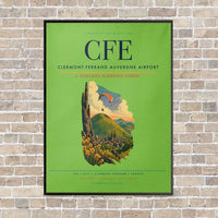 Thumbnail for Clermont-Ferrand Auvergne Airport CFE - Canvas Framed - Light Green