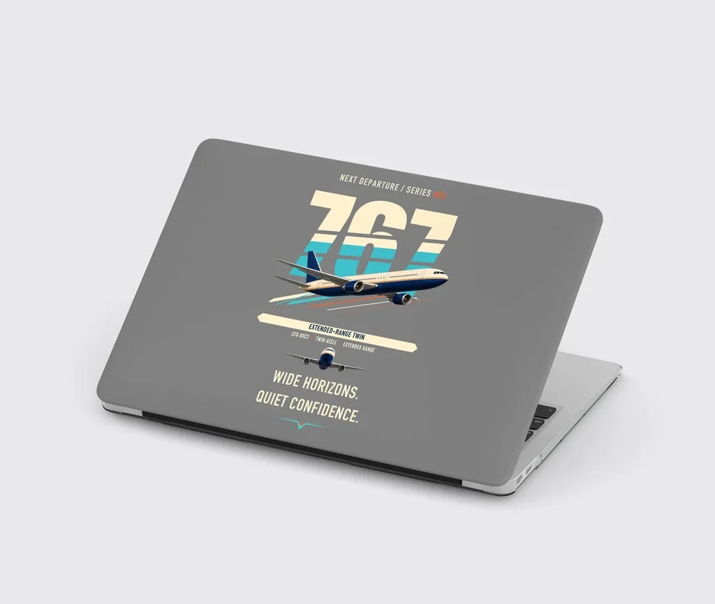 Boeing 767-300ER design on gray MacBook case
