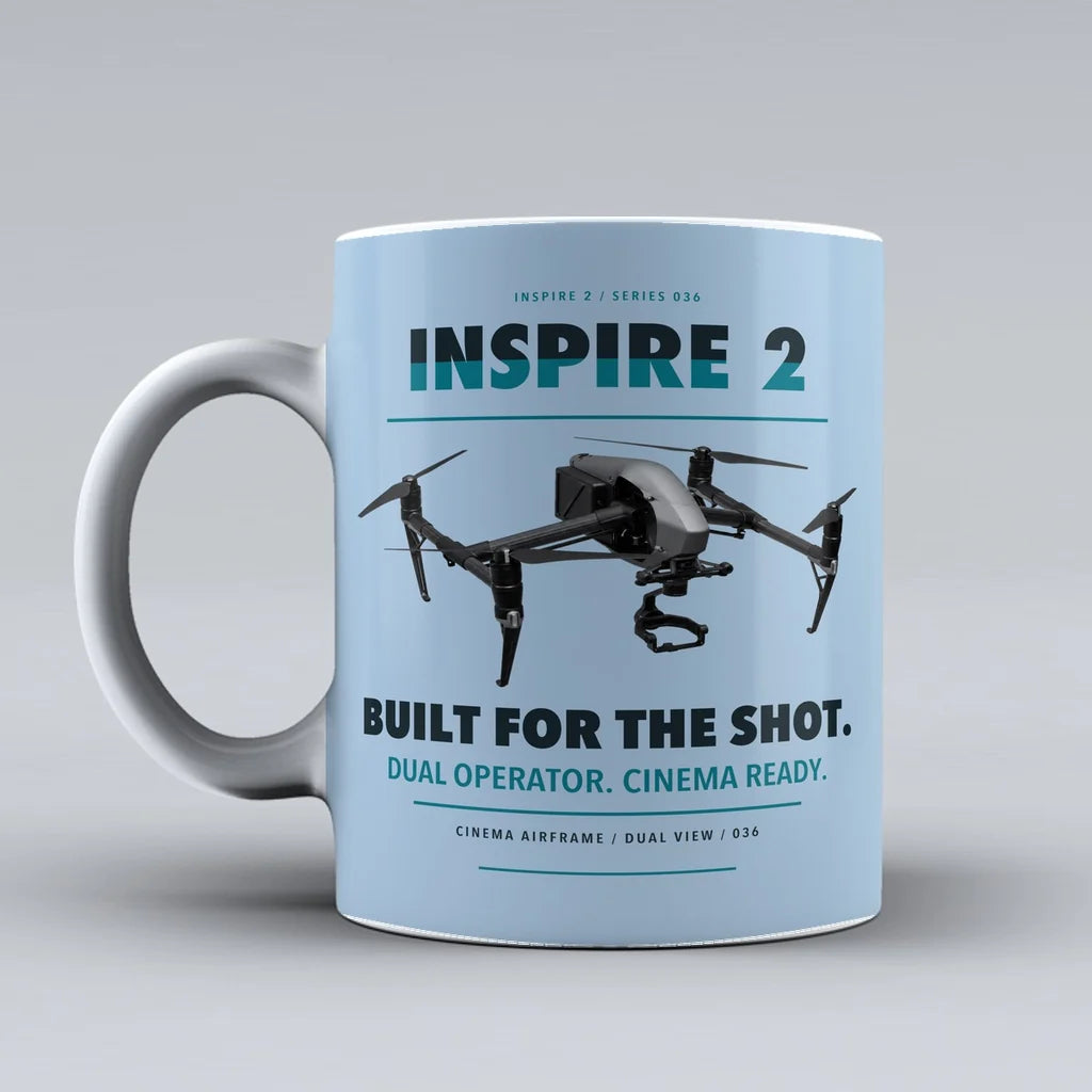 Inspire 2 Mug design on light blue dji