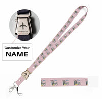 Thumbnail for Airbus A380 & GP7000 Engine seat belt lanyard - pink with name