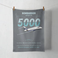Thumbnail for Bombardier Global 5000 design on gray towel