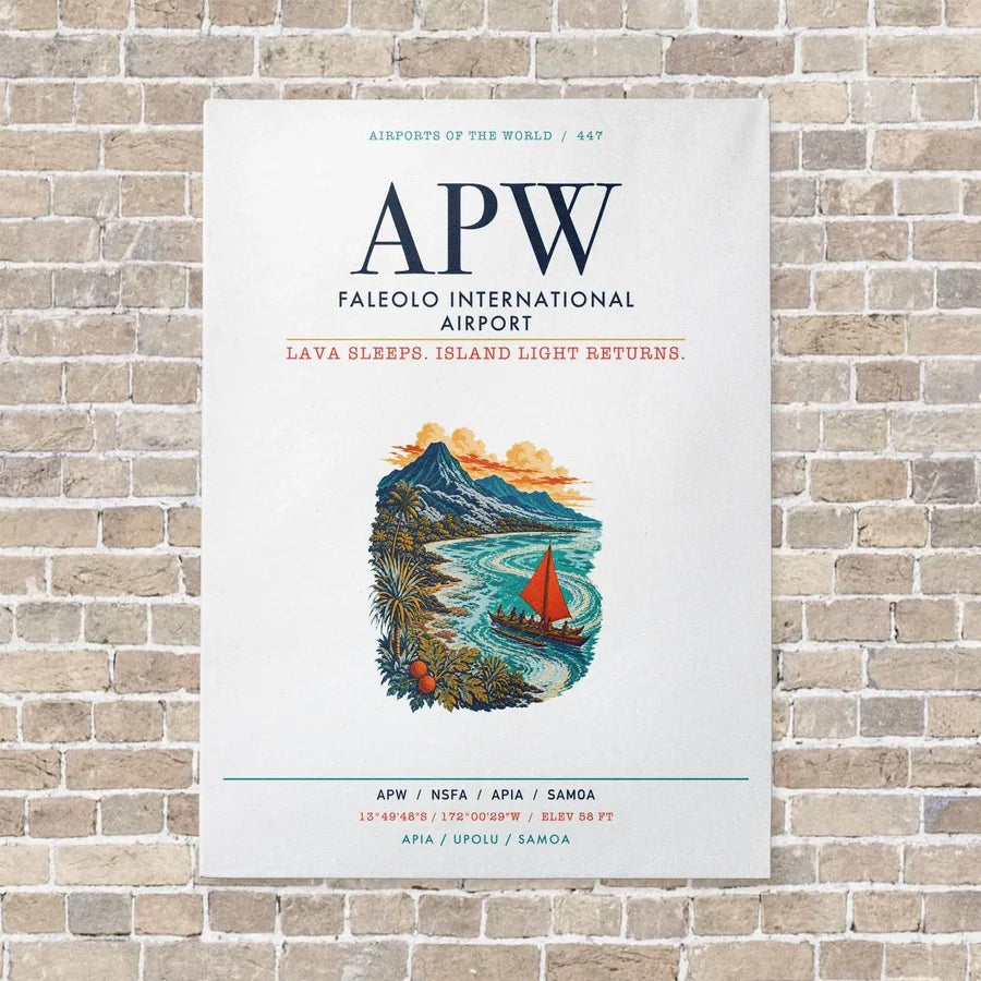 Faleolo International Airport APW vertical canvas print - no frame - white background