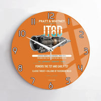 Thumbnail for JT8D design on orange no frame wall clock