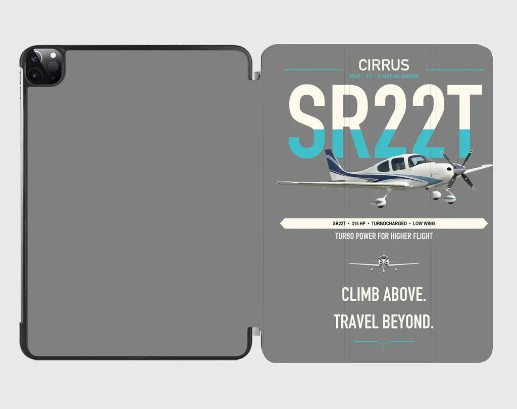 Cirrus SR22T design on gray ipad tablet case