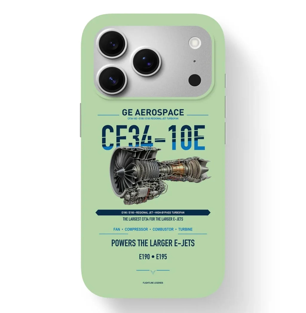 CF34-10E Case design on light green iphone case