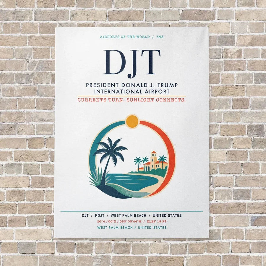 President Donald J. Trump International Airport DJT - Canvas No Frame - White