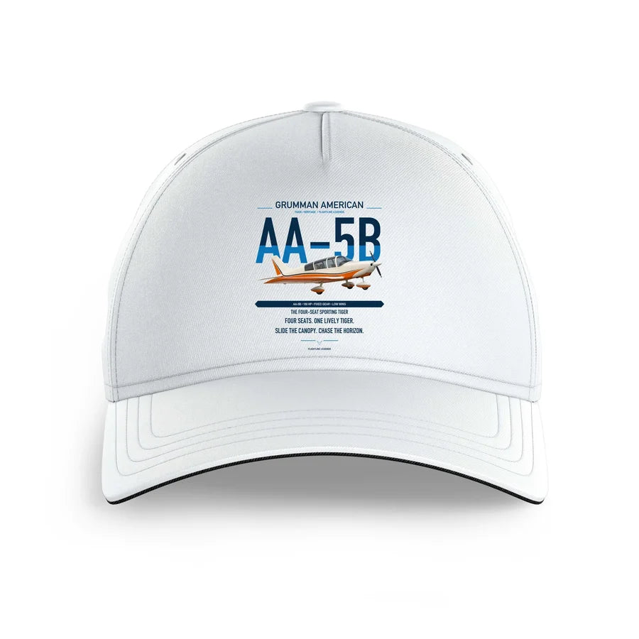 Grumman American AA-5B Tiger design on white printed hat