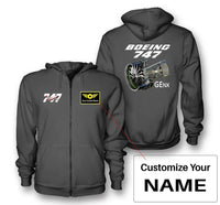 Thumbnail for Boeing 747 & GENX Engine Designed Zipped Hoodies - view 11