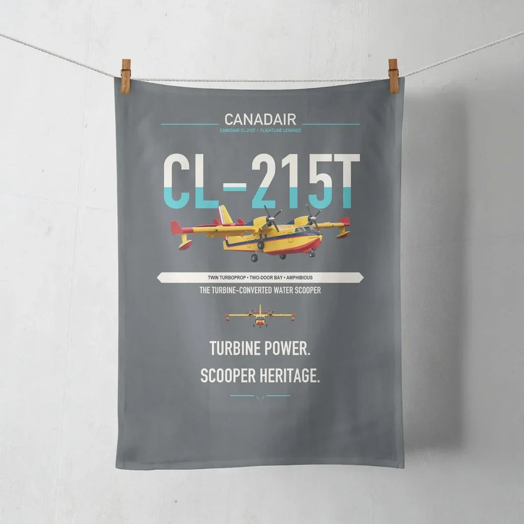 Canadair CL-215T design on gray towel