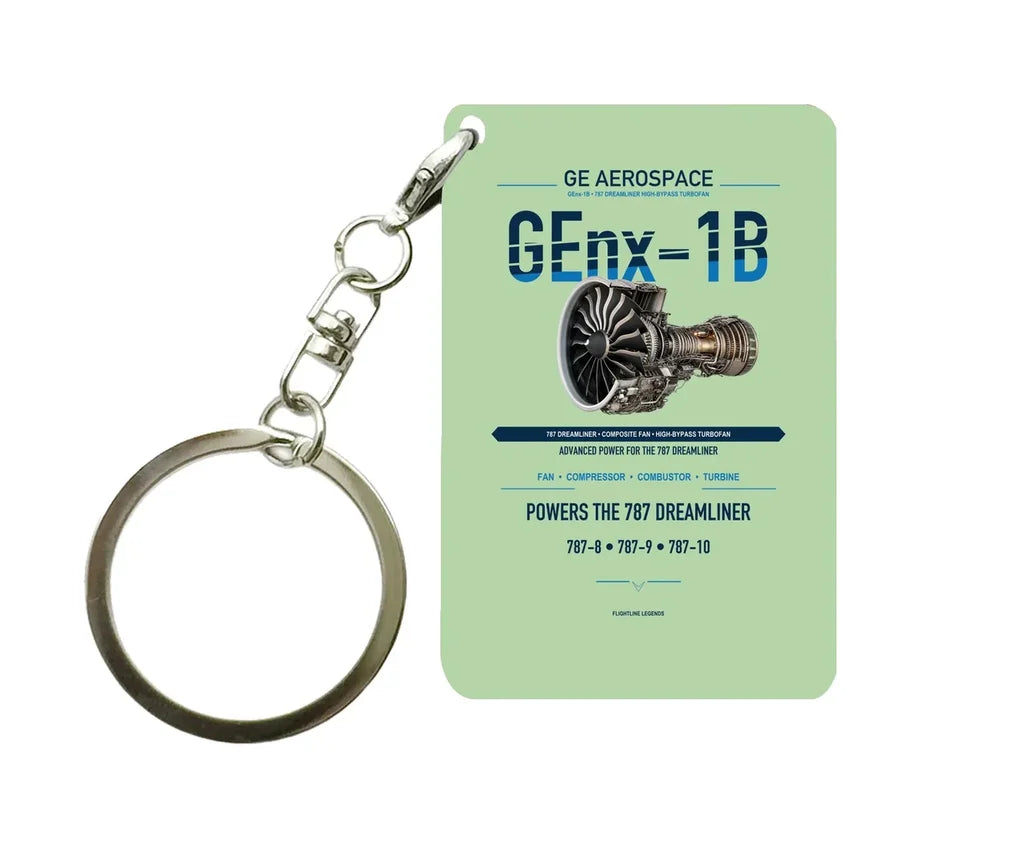 GEnx-1B Key Chain design on light green key chain