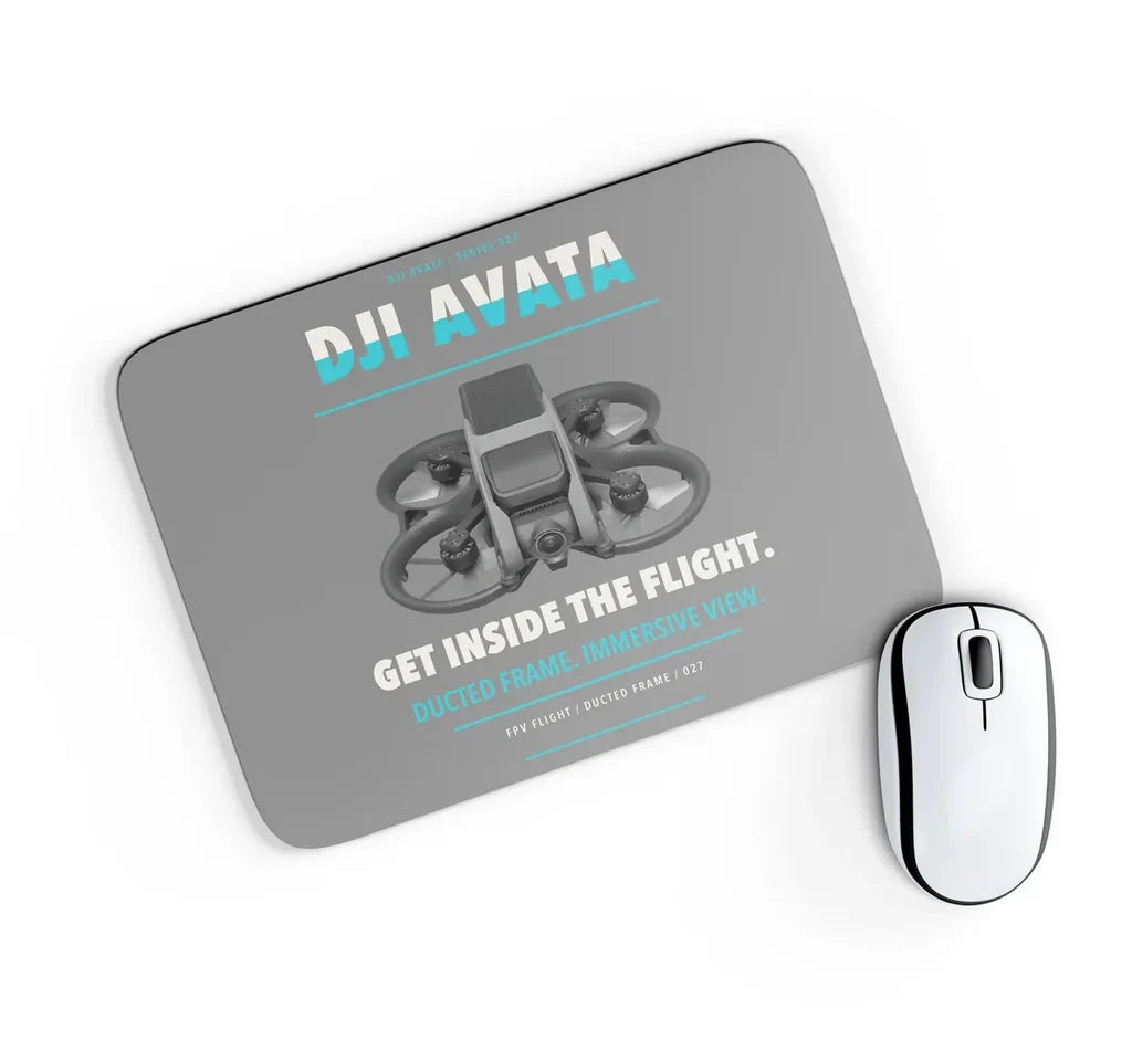DJI Avata design on gray rectangle mouse pad