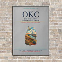 Thumbnail for OKC Will Rogers International Airport OKC vertical canvas print - framed - light gray background