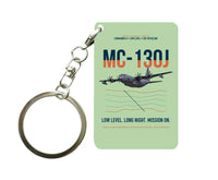 Thumbnail for MC-130J COMMANDO II design on light green designed key chain, double-side print