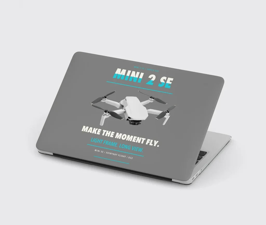 DJI Mini 2 SE design on gray MacBook case