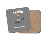 Thumbnail for Bell 412EPI design on gray 1 piece coaster