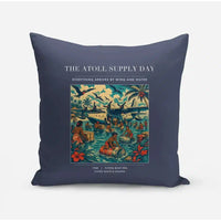 Thumbnail for VINTAGE G4189 - The Atoll Supply Day - Designed Pillows design on navyblue