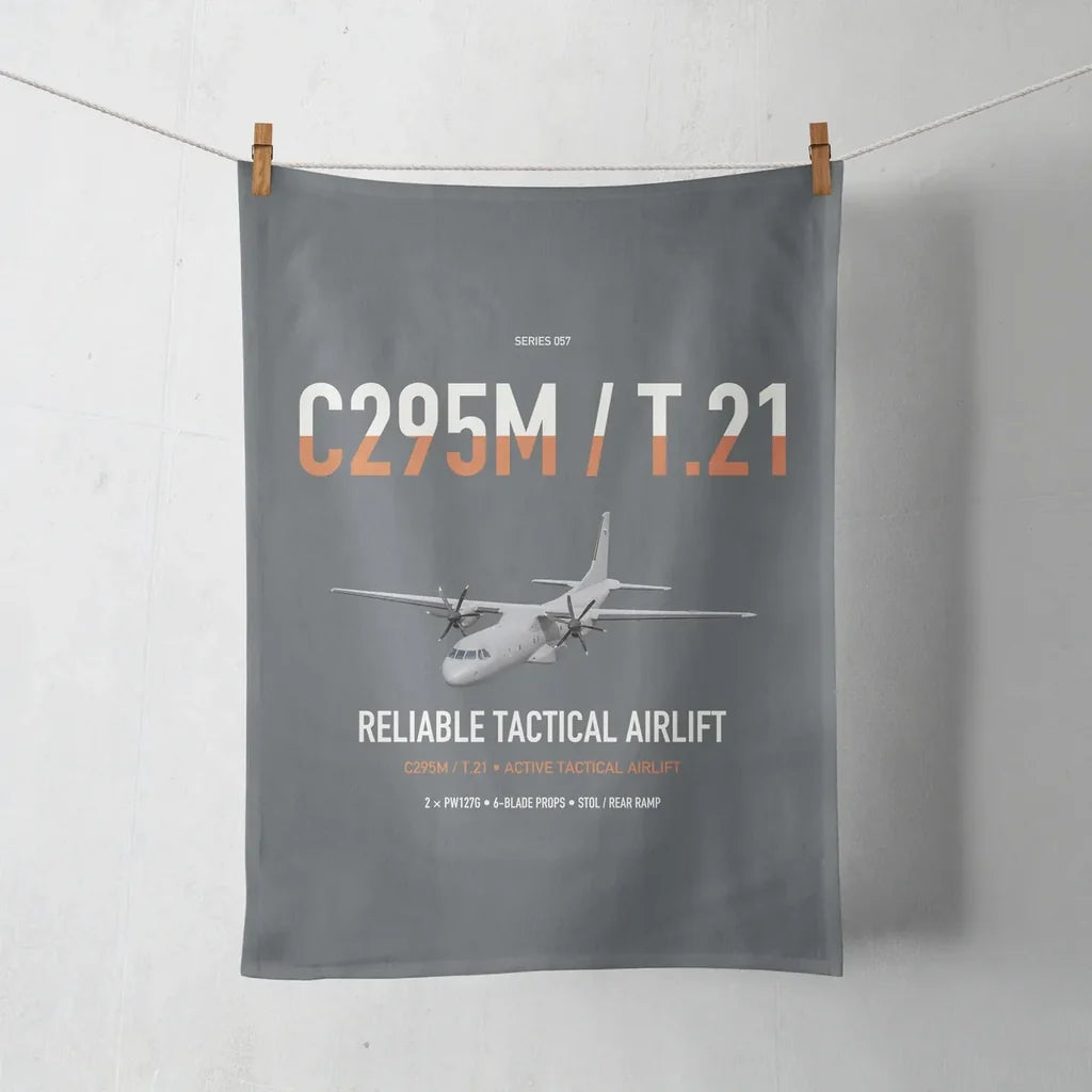 Airbus C295M T.21 design on gray towel