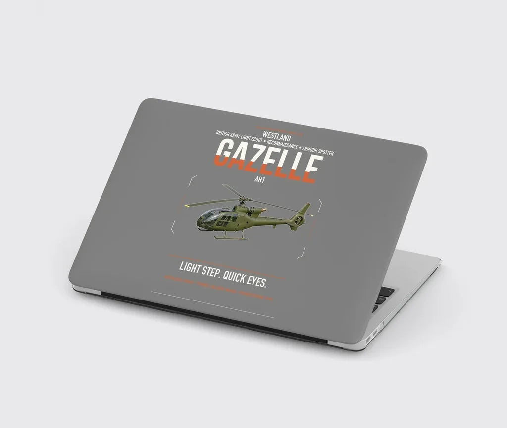 Westland Gazelle AH1 design on gray MacBook case