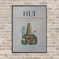 Thumbnail for Phu Bai International Airport HUI — Hue vertical canvas print - framed - light gray background