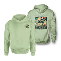 Thumbnail for VINTAGE G4045 - The Weather Flight - Double-Side Hoodie design on lightgreen double side