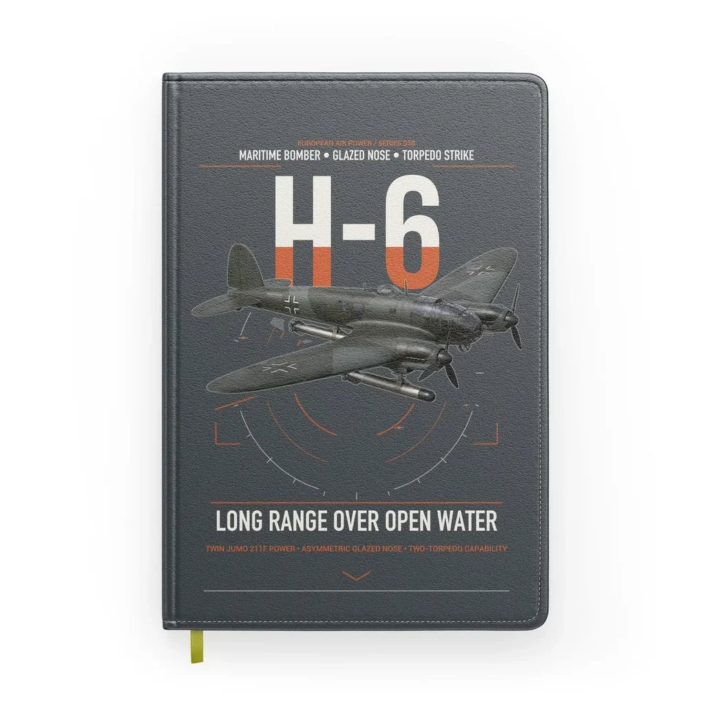 Heinkel He 111H-6 design on gray notebook