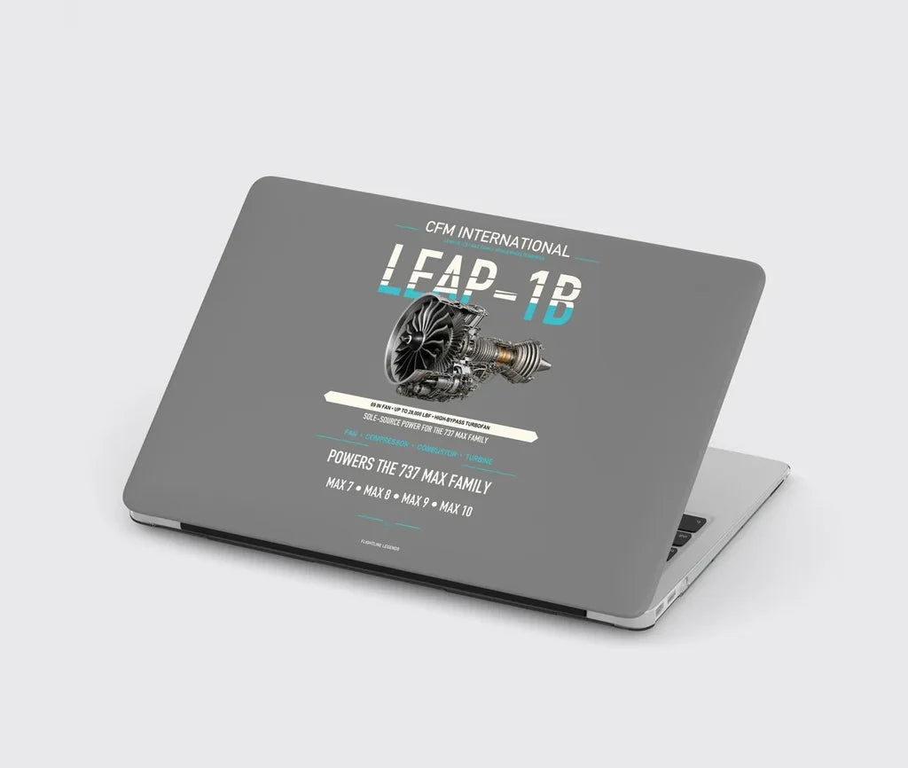 CFM LEAP-1B design on gray MacBook case