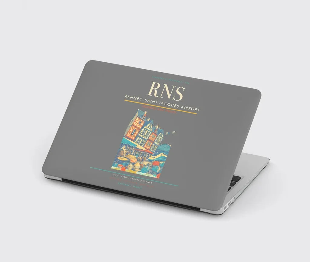 Rennes–Saint-Jacques Airport (RNS) design on gray MacBook case