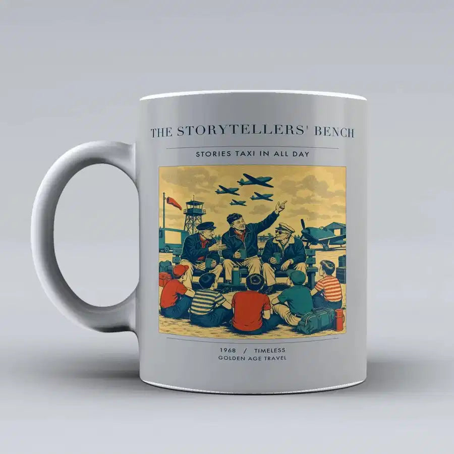 VINTAGE G4430 - The Storytellers' Bench - Ceramic Mug design on lightgray