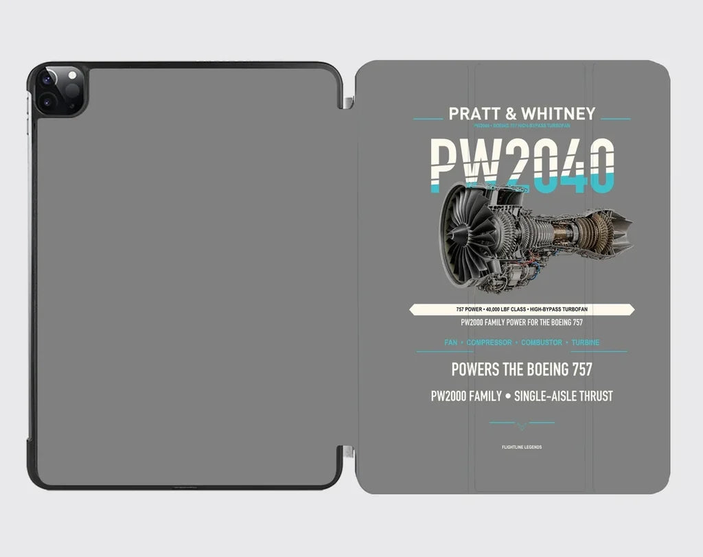 PW2040 design on gray ipad tablet case