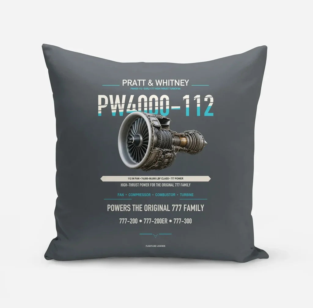 PW4000-112 design on gray pillow
