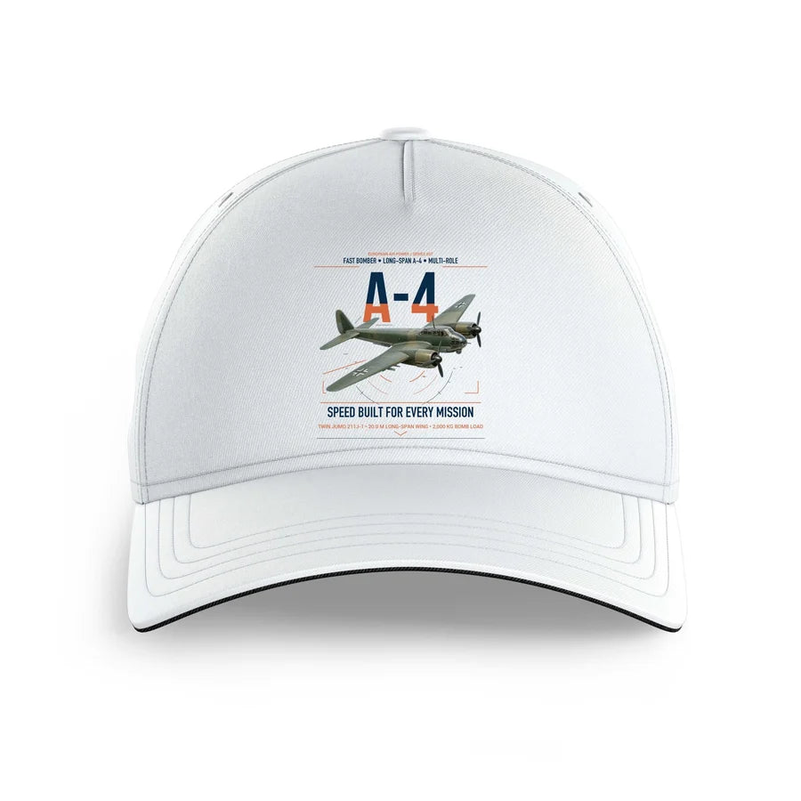 Junkers Ju 88A-4 design on white printed hat
