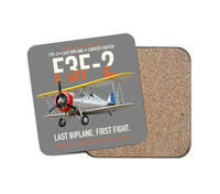 Thumbnail for F3F-2 Last Biplane First Fight design on gray 1 piece coaster