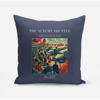 Thumbnail for VINTAGE G4120 - The Autumn Shuttle - Designed Pillows design on navyblue