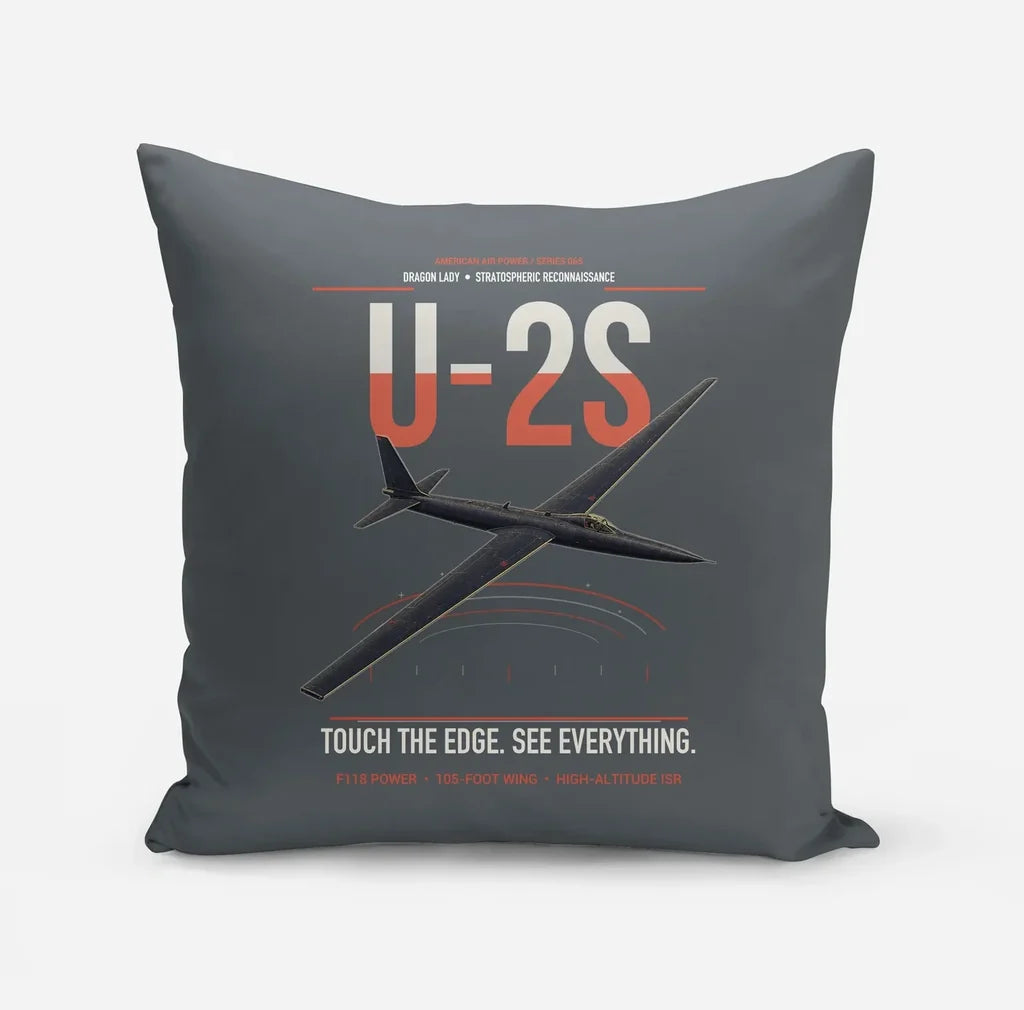 U-2S Dragon Lady design on gray pillow
