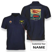 Thumbnail for VINTAGE G4347 - The Cog Railway Race - Double-Side Polo T-Shirt design on navyblue+name