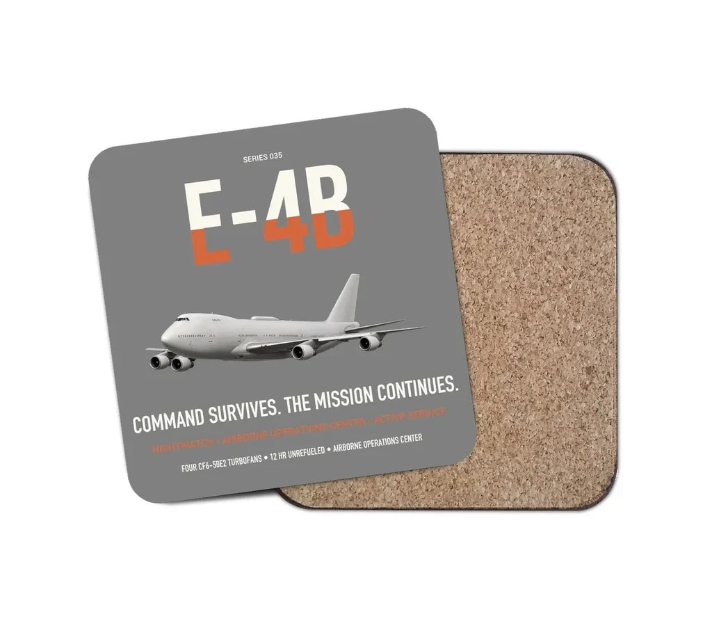 E-4B Nightwatch design on gray 1 piece coaster
