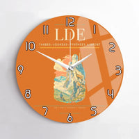 Thumbnail for Tarbes–Lourdes–Pyrénées Airport (LDE) design on orange no frame wall clock